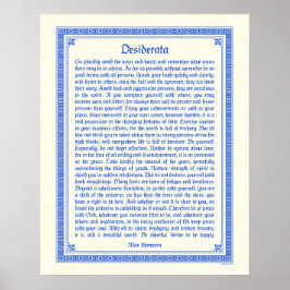 Desiderata poster utskrift, medeltida design, 16 x