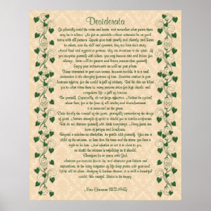 Desiderata prose Ivy på ljusavföring Poster
