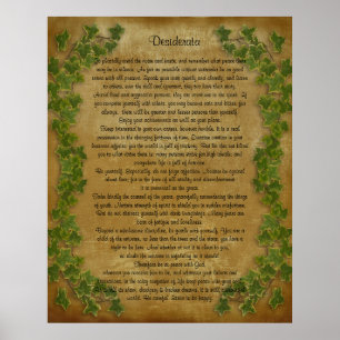Desiderata prose Large ivy vid parker Poster