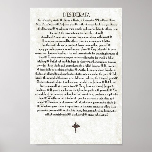 DESIDERATA Red Kor Poster (Framsidan)