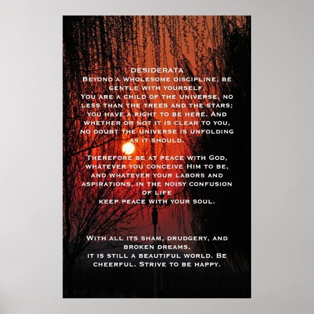 DESIDERATA Red walkway Poster (Framsidan)