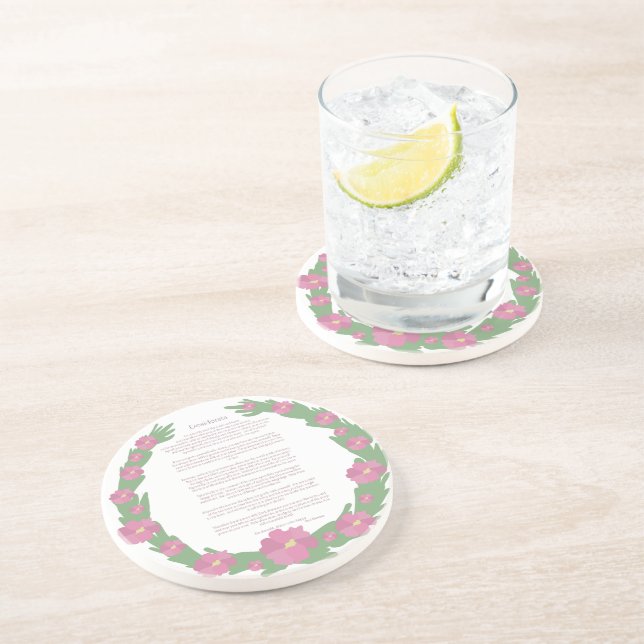 Desiderata Rosa Blommigt Utandning av Max Ehrmann Underlägg (Sidan)