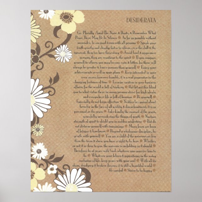 DESIDERATA:s ekologiska Daisy Poster (Framsidan)