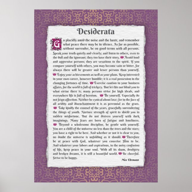 Desiderata - Sak önskad Poster (Framsidan)