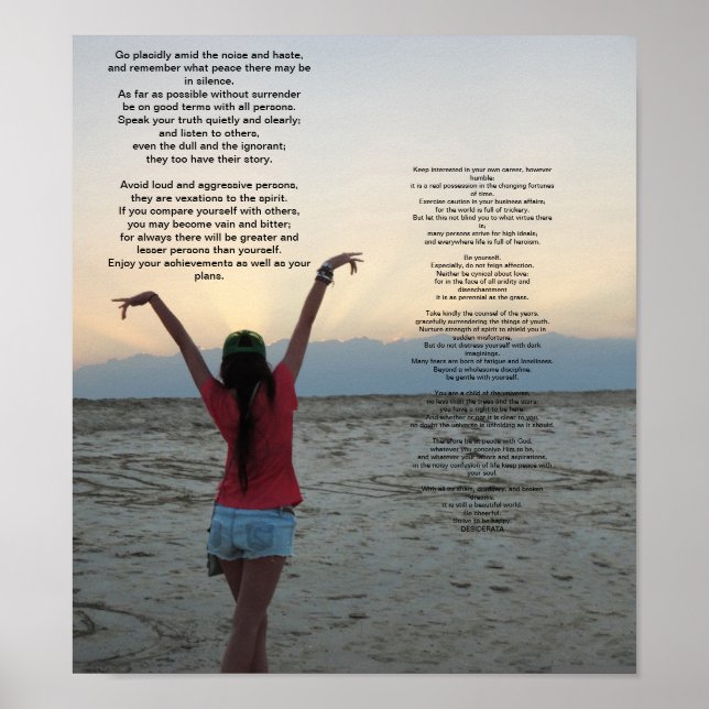 Desiderata Sea sunset Poster (Framsidan)