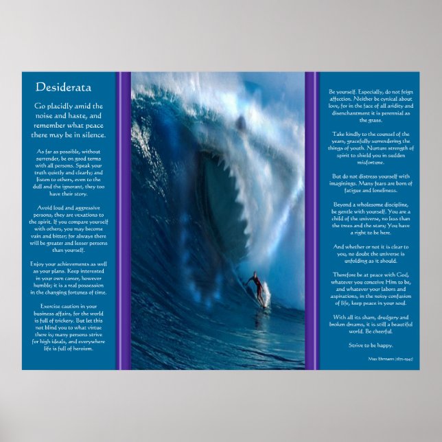 Desiderata Shark Ansikte Poster (Framsidan)