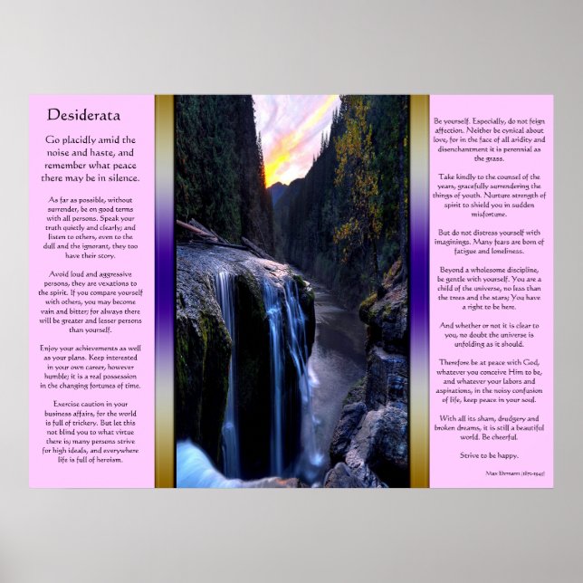 Desiderata Small Waterfalls Poster (Framsidan)