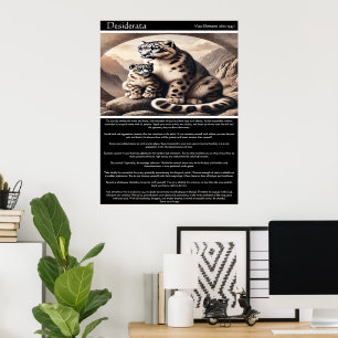 Desiderata: Snö Leopard och Unge Serenity Poster