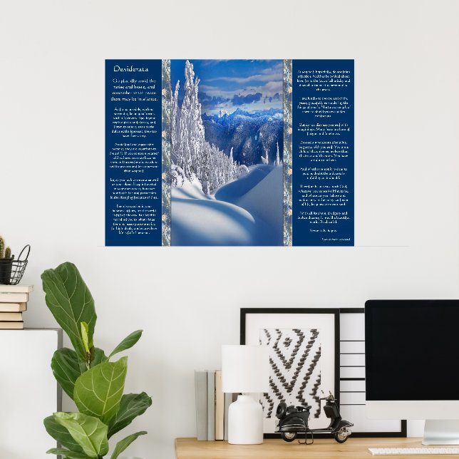 Desiderata Snö Top Mountains Poster (Hemmakontoret)