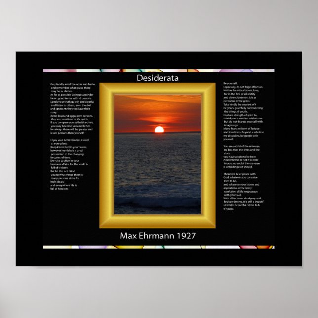 DESIDERATA Sol-inställningen Poster (Framsidan)