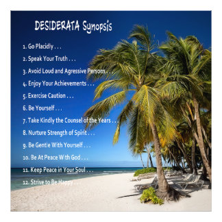 DESIDERATA Synopsis - Lounging under Handflatan Fototryck