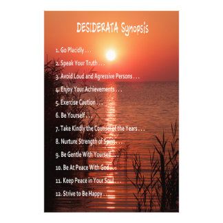 DESIDERATA Synopsis - Vatten Kant Fototryck