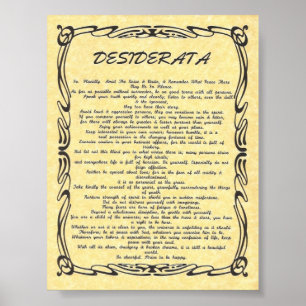 DESIDERATA Tattoo-Åldras Sol Parchment Poster