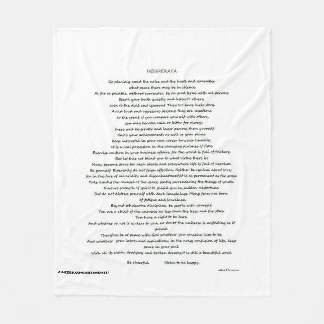 DESIDERATA THROW BLANKEET FLEECEFILT (Framsidan)