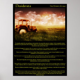 Desiderata Tractor in a Wheat Fält Poster