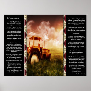 Desiderata Tractor Plowing Poster