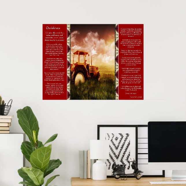 Desiderata Tractor Plowing Poster (Hemmakontoret)