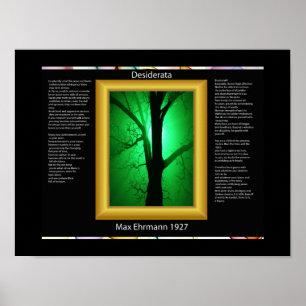 DESIDERATA Träd i Grönt Poster
