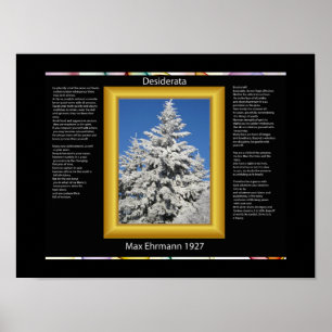 DESIDERATA Träd i Vita Snö Poster