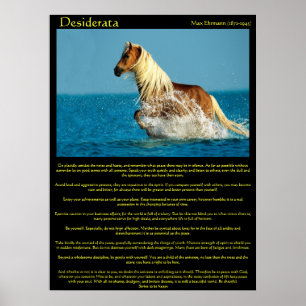 Desiderata Vatten Horse Poster