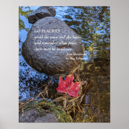 Desiderata Vers med Fallen Löv på Vatten Poster