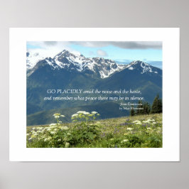 Desiderata Verse Mountains och Meadow Photographic Poster