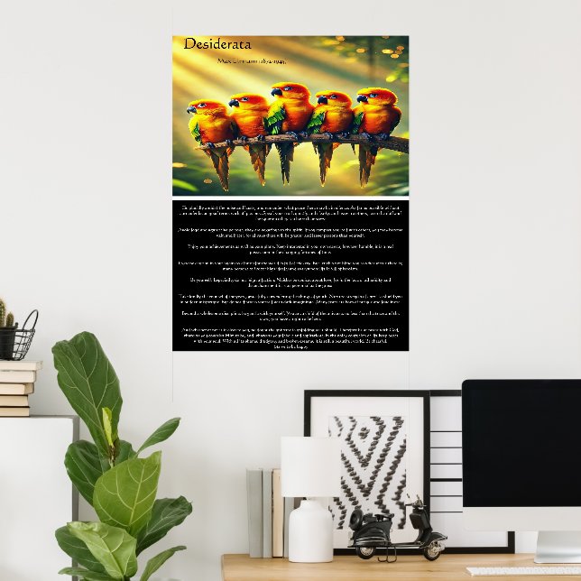 Desiderata Vibrant Sol Tropical Parrot Inspiration Poster (Hemmakontoret)
