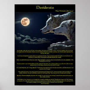 Desiderata vita vargar på bergssidan poster