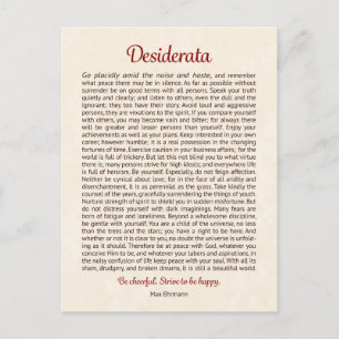 Desiderata vykort Desiderata Mini Konst