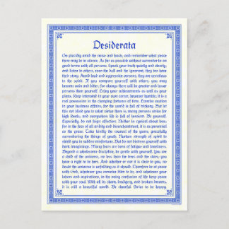 Desiderata-vykort Vykort