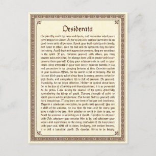 Desiderata-vykort Vykort