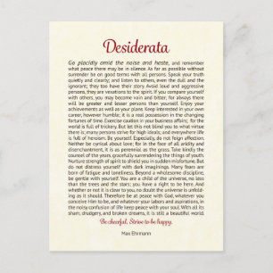 Desiderata-vykort Vykort