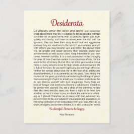 Desiderata-vykort Vykort