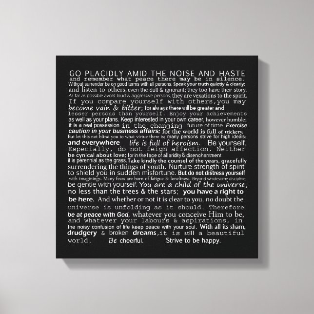 Desiderata Wall Hanging Canvastryck (Framsida)