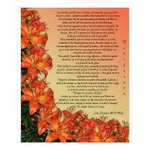 Desiderata "want sak", prose asian lilies