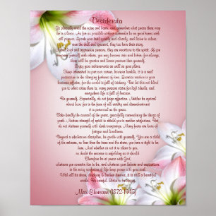 Desiderata "want sak", prose blommigt poster