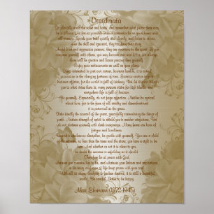 Desiderata "want sak", prose blommigt poster