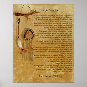 Desiderata "want sak", prose dreamcatcher poster
