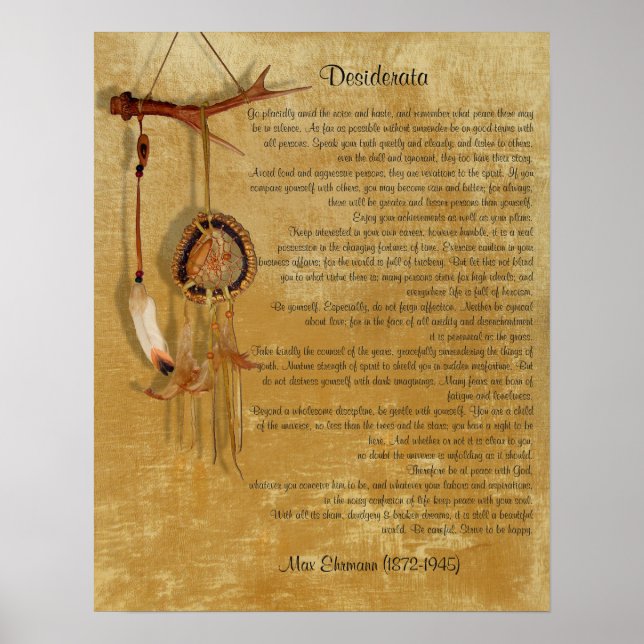 Desiderata "want sak", prose dreamcatcher poster (Framsidan)