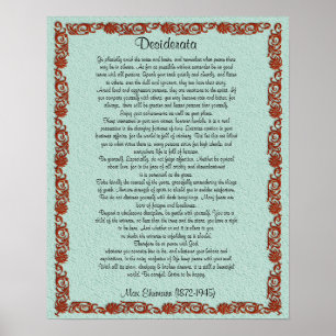 Desiderata "want sak", prose poster
