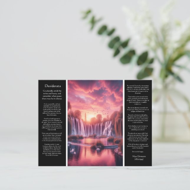 Desiderata Waterfall Hearts reflekterar vid Dusks  Vykort (Stående Fram)