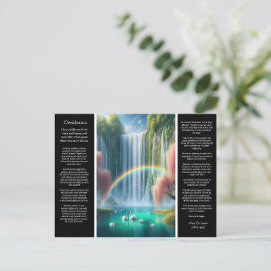 Desiderata Waterfall: Kärlek Reflection in Rainbow Vykort