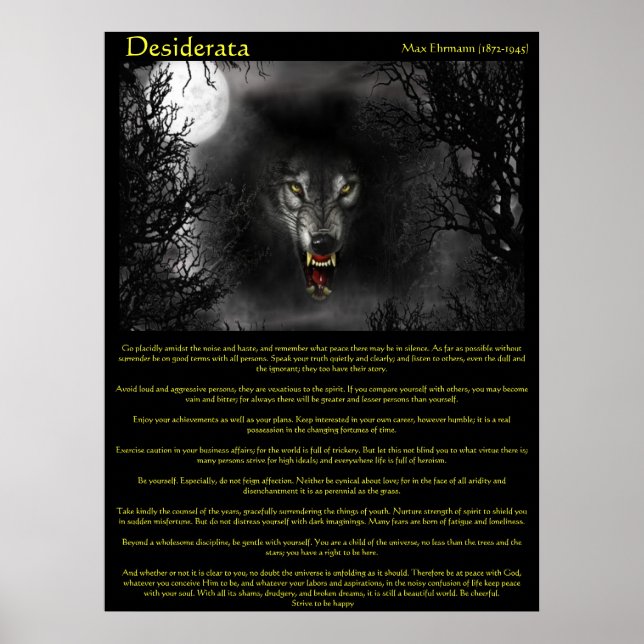 Desiderata Weregger Poster (Framsidan)