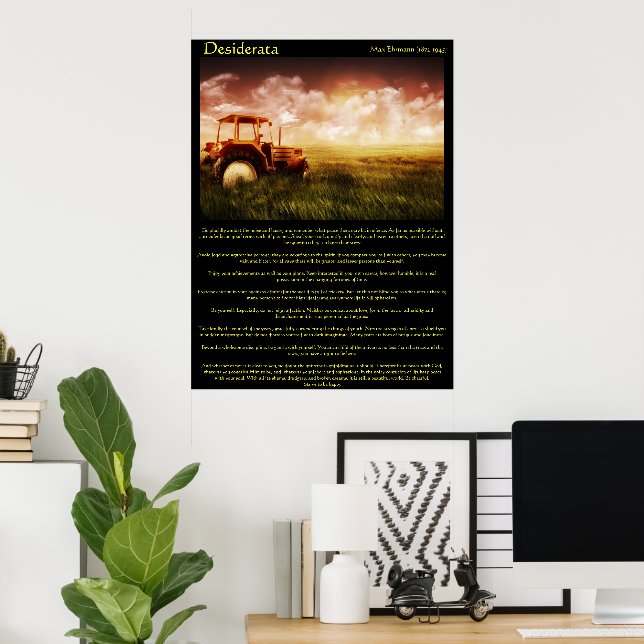 Desiderata Wheat Fält Poster (Hemmakontoret)