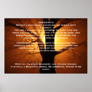 DESIDERATA Willow Träd Poster