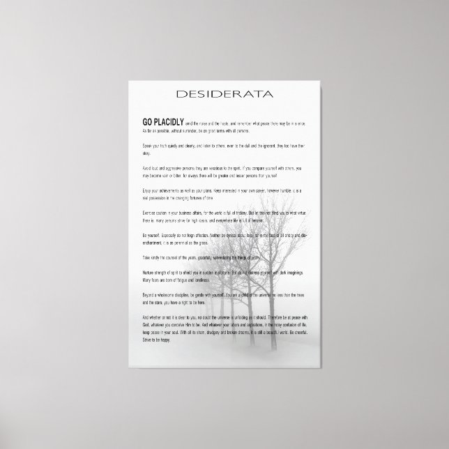 DESIDERATA Winter Träd Canvastryck (Framsida)