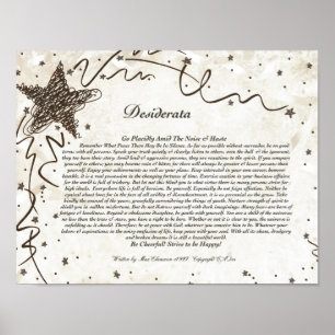 DESIDERATAaffisch vid den max Ehrmann-Glänsande Poster