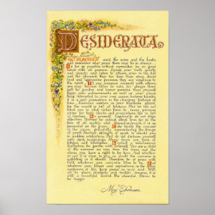 DESIDERATAaffisch vid max Ehrmann=Florentine Poster
