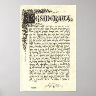 DESIDERATAaffisch vid max Ehrmann - kolrulla Poster