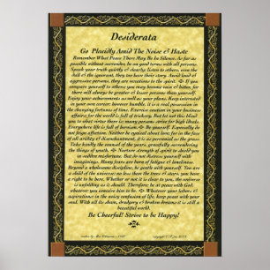 DESIDERATAaffisch vid max Ehrmann Poster